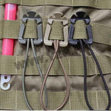 5pcs Hang Buckle Hang Strap Clip Webbing Elastic Cord Military Camping Hiking Backpack Buckle Gadgets EDC Tool Carabiner