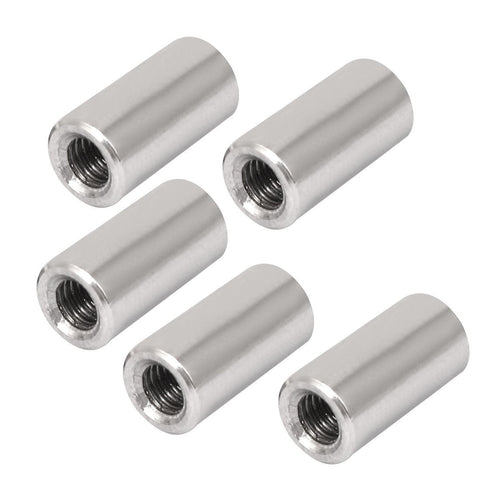 5Pcs Nuts M6 Rose Joint Adapter Threaded Rod Bar Stud Round Coupling Connector Nut To Connect Two Threaded Parts