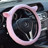 Cute Ear Fashionable Microfiber Auto Car Steering Wheel Cover For Women Girls