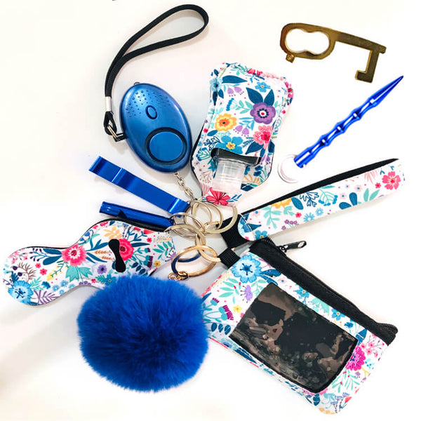 Safety Defense Keychain Siren Rings Wristlet Protection Keychain Set