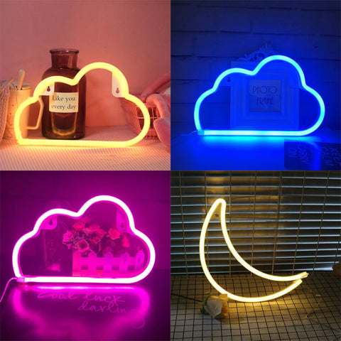 Cloud Moon Design LED Neon Lights Art Wall Decorative Kids Room Decorative Sign Lights