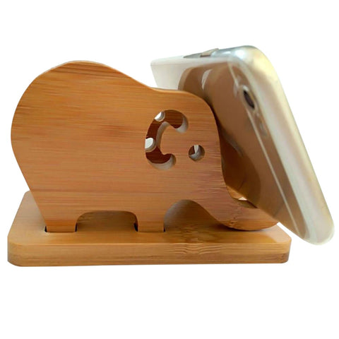 Universal Wooden Cute Elephant Mobile Phone Stand Tablet Stand Holder For iPad iPhone Samsung Xiaomi Huawei