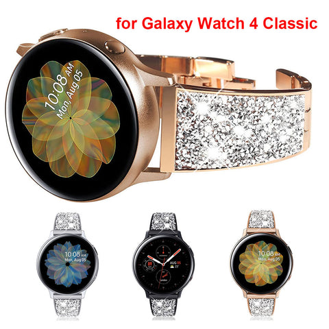 Luxury Watch Strap for Samsung Galaxy Watch 3 41mm/ Galaxy Watch 4/ 4 Classic Band Bling Women Girl Dressy Replacement Strap