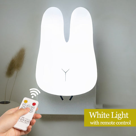 Cute Rabbit Remote Control LED Wall Night Light