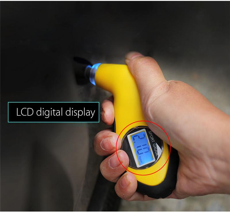 Car Tire Digital Pressure Gauge LCD Meter Manometer Barometers Tester ...