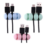 2Pcs Office Desk Cable Organizer Adhesive Silicone Wire Lead USB Charger Cord Winder Home Table Storage Holder Accessory Supply