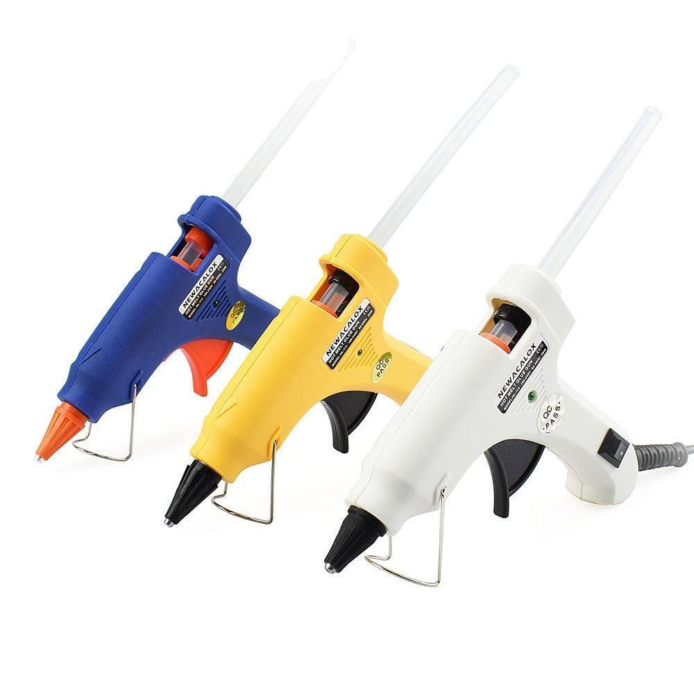 NEWACALOX 20PCS 7mm x 150mm White/Black/Yellow Hot Melt Glue Sticks For  Mini Electric Heat Pistol Glue Gun Craft DIY Repair Tool