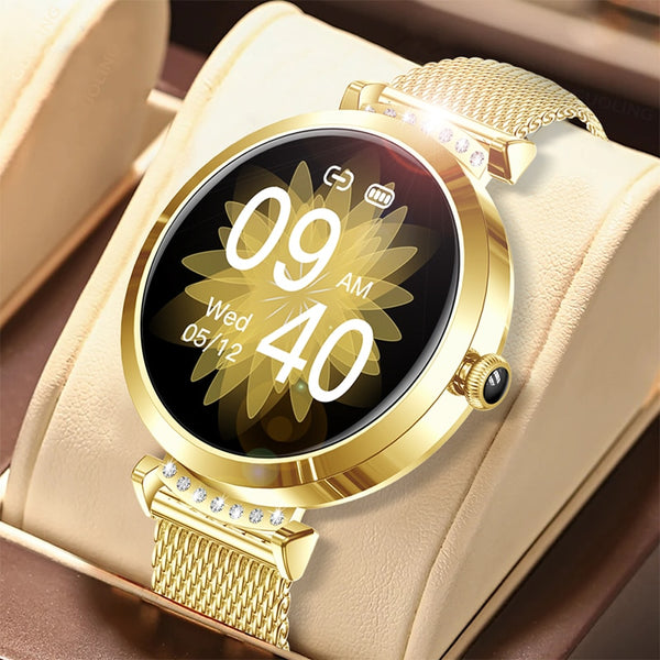 Luxury Heart Rate Blood Pressure Oxygen Monitor Women Smart Watch HY22