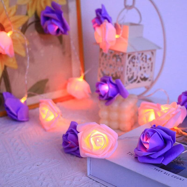 Roses Flower Fairy LED Decorative Lights Battery Powered String Light