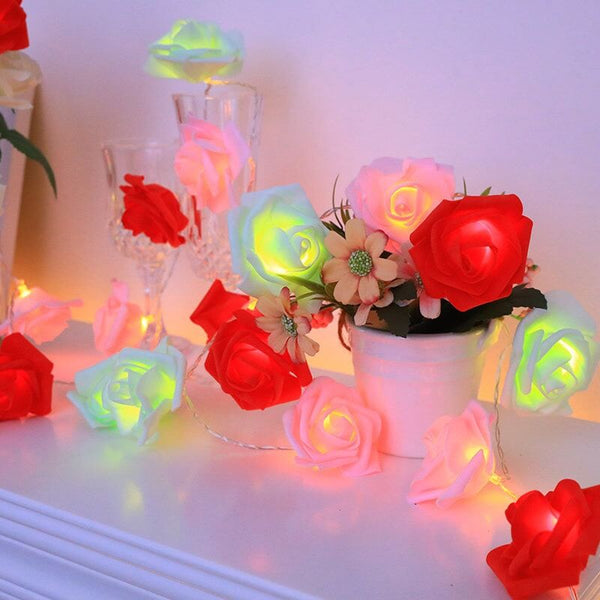 Roses Flower Fairy LED Decorative Lights Battery Powered String Light
