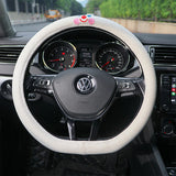 Universal Fit Carton Embroidery Anti-Slip Cute Steering Wheel Cover for Women-B07