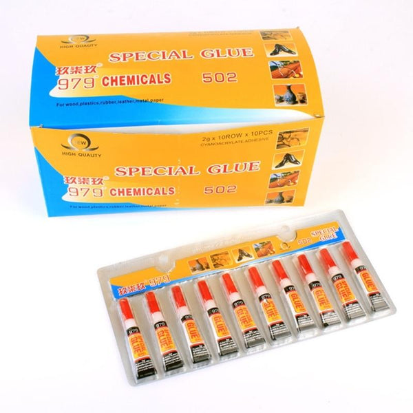 10Pcs Instant Strong Super Glue 502 Leather Wood Rubber Metal Adhesive