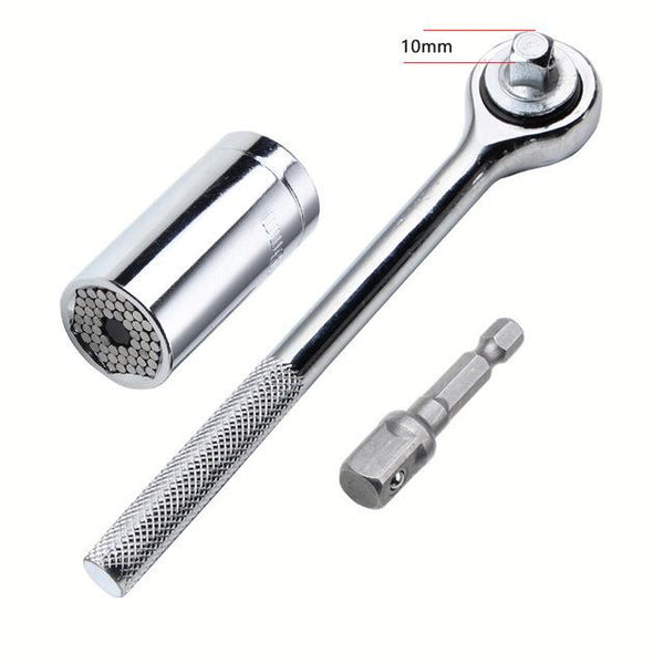 Multi Function Universal Ratchet Socket 7-19mm Power Drill Adapter Magic Spanner GripCar Hand Tools Repair Kit Ratchet wrench