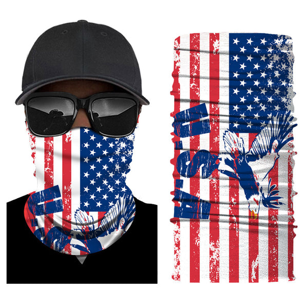 UV Protection American Flag Bandana Neck Gaiter Reusable Scarf For Men Women