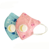 2pcs Children Vertical Folding  Fabric Mask with Breath Valve