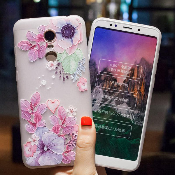 3D Soft Silicone Back Cover Floral Patterned Phone Cases For Huawei P10 P20 P9 P8 Lite