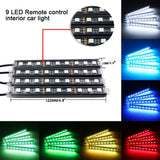 4pcs/set 7 Color LED Car Interior Decoration Atmosphere Light And Wireless Remote Control