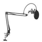 Microphone Stand Mic Holder and Table Mounting Clamp Metal Mount Kit-NB35-Black