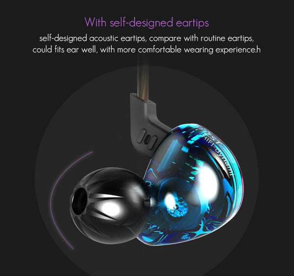HIFI Bass Noise Cancelling Earbuds Colorful BA+DD In Ear Earphone Hybrid Headset With Mic Replaced Cable