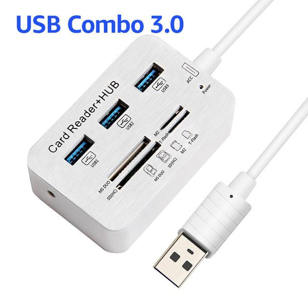 Micro USB Hub 3.0 Combo 3 Ports Card Reader High Speed USB Splitter All In One USB 3.0 Hub For PC Computer Accessories Notebook