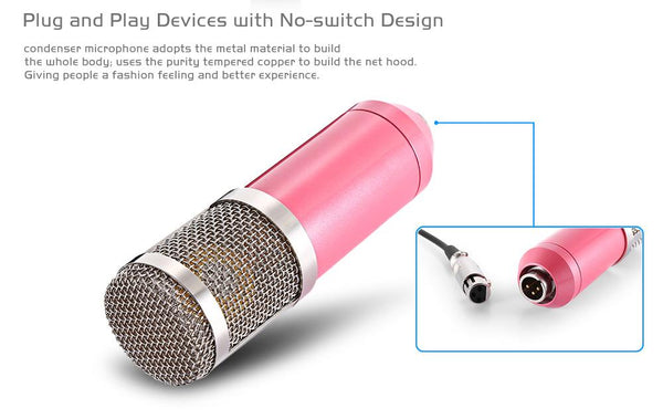 3.5mm Wired Condenser Sound Microphone With Shock Mount For Recording Broadcasting-BM800