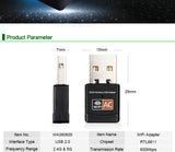 USB WiFi Adapter 2.4GHz 5GHz WiFi Antenna PC Mini Wireless Computer  Network Card Receiver Dual Band 600Mbps