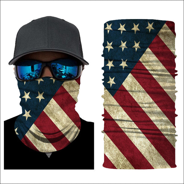UV Protection American Flag Bandana Neck Gaiter Reusable Scarf For Men Women