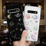 Soft Silicone Glitter Case Space Planet  Case For Samsung A51 A71 A50 A70 A41 A20E A40 S8 S9 S10 Plus S20 Ultra Note 20 10 Pro 9 8 Case