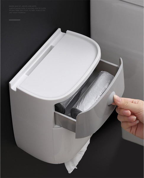 Waterproof Wall Mounted Toilet Paper Holder Tray