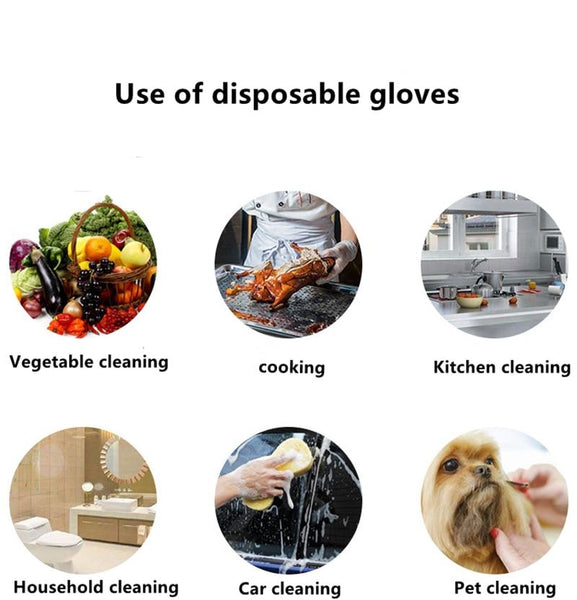 100PCS Transparent Disposable Gloves