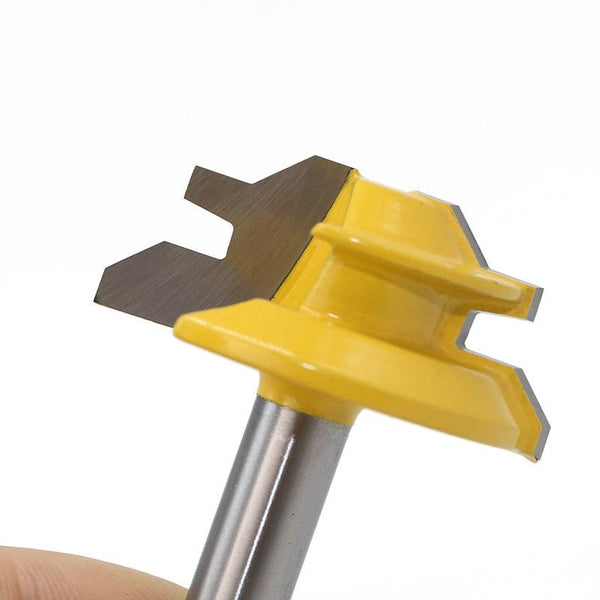 1Pc 45 Degree Lock Miter Router Bit 8*1-1/2 Inch Shank Woodworking Tenon Milling Cutter Tool Drilling Milling For Wood Carbide