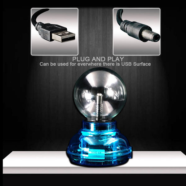 Car Music Sound Control LED USB Plasma Ball  Decoration Atmosphere  Magic Party Light