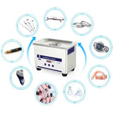 800ml Stainless Steel Ultrasonic Cleaner Bath Digital Ultrasound Wave Cleaning Tank for Coins Nail Tool Part-Skymen JP008