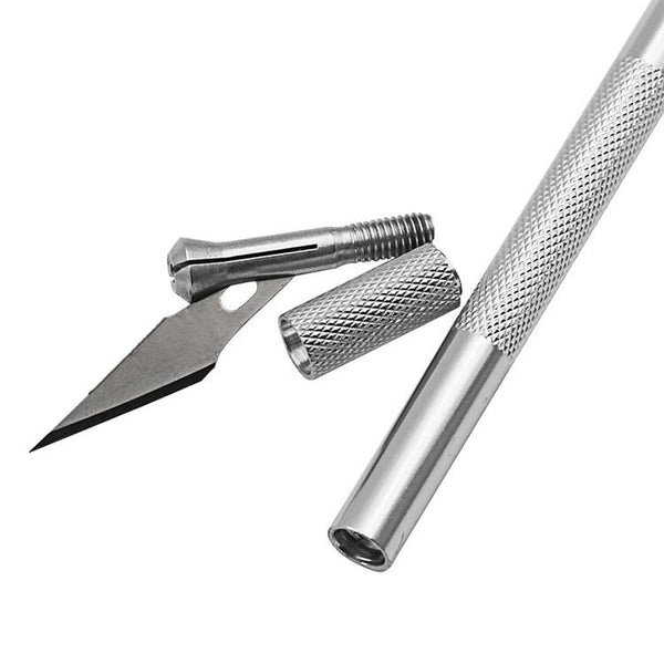 Non-Slip Metal Scalpel Knife Tools Kit Cutter Engraving Craft knives+5pcs Blades Mobile Phone PCB DIY Repair Hand Tools