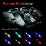 4pcs/set 7 Color LED Car Interior Decoration Atmosphere Light And Wireless Remote Control
