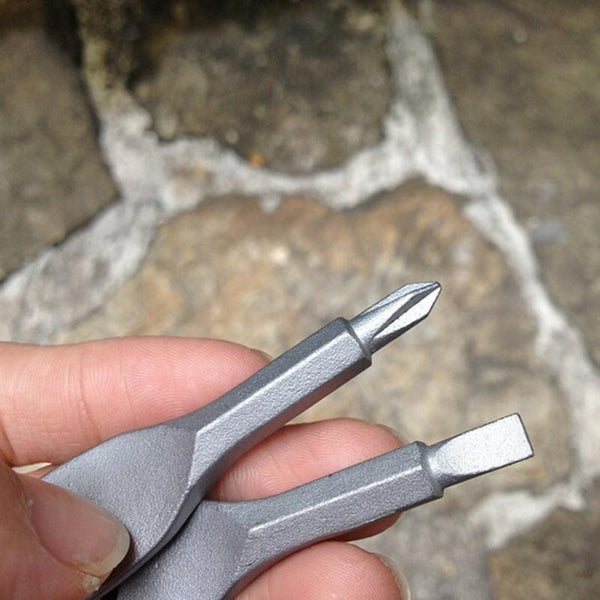 1 Set Stainless Steel Mini EDC Multifunction Screwdriver Key Shape Slotted Screwdrivers Keychain Pocket Repair Tool