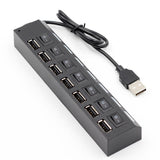 Multi Usb Splitter 4/7 Port USB HUB With on/off Switch or EU / US Power Adapter for MacBook PC Notebook Laptop