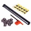 1pc MGEHR1212-2 Tool Holder Boring Bar with 10pcs MGMN200-G Inserts and Wrench For Lathe Turning Tools