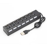 Multi Usb Splitter 4/7 Port USB HUB With on/off Switch or EU / US Power Adapter for MacBook PC Notebook Laptop