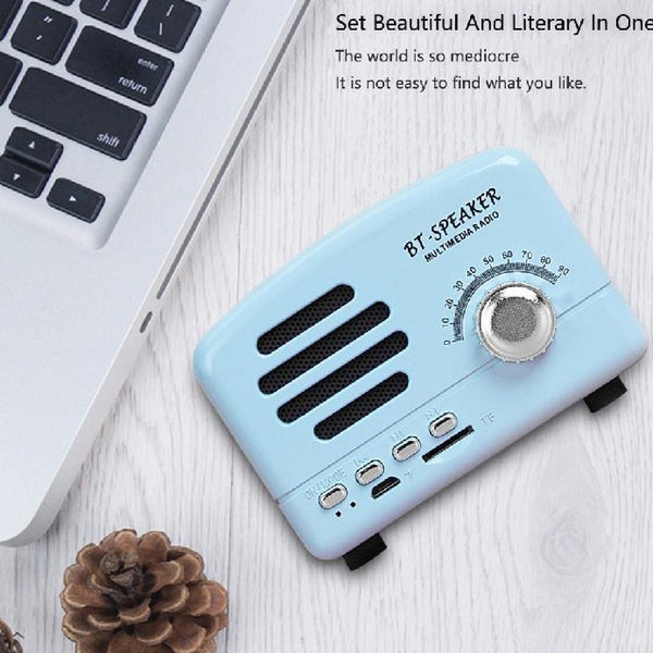 Mini Retro Portable Wireless Bluetooth Speaker Radio USB/TF Card Music Player Music box