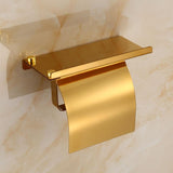 Modern Stainless Steel Wall Mount Toilet Paper Holder with Shelf