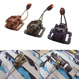 Tactical Gear Carabiner Clip Molle Attach Backpack Hanging Buckle With Whistle Plastic Elastic Rope Clip