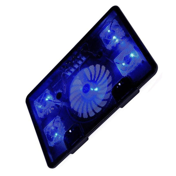 Notebook Cooling Fan With Light Laptop Cooler Pad 14" 15.6" 17" with 5 fans 2 USB Port Slide-Proof Stand