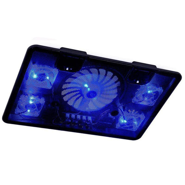 Notebook Cooling Fan With Light Laptop Cooler Pad 14" 15.6" 17" with 5 fans 2 USB Port Slide-Proof Stand