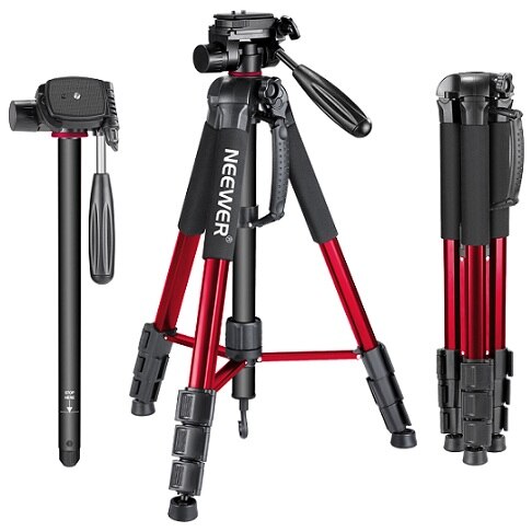 Portable Aluminum Alloy Camera Tripods For Cameras with 3-Way Swivel Pan Head Carrying Bag for Sony/Canon  70 inches/177cm