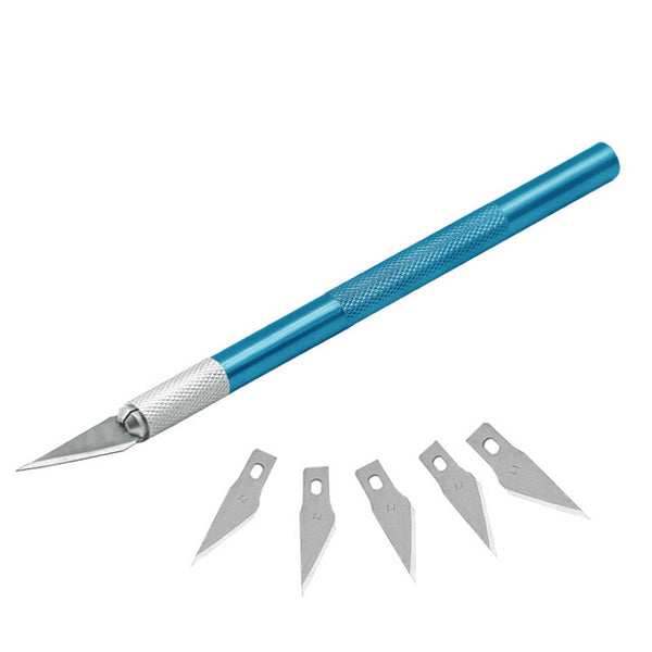 Non-Slip Metal Scalpel Knife Tools Kit Cutter Engraving Craft knives+5pcs Blades Mobile Phone PCB DIY Repair Hand Tools
