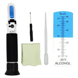 Portable Hand Held 0-80% Alcoholometer Alcohol Refractometer Liquor Alcohol Content Tester with ATC