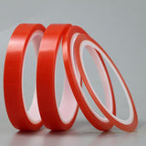 2 rolls 1mm~5mm*5M Strong Adhesive PET Red Film Clear Double Sided Tape