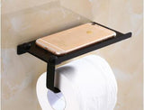 Stainless Steel Bathroom Paper Phone Holder with Shelf