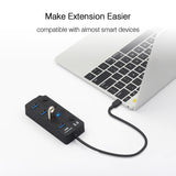 High Speed USB Hub 3.0  4 / 7 Port Hub Splitter On/Off Switch with EU/US Power Adapter for MacBook Laptop PC